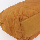 PRADA Chain Shoulder Bag Nylon Orange Gold Auth bs31177-16