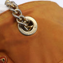 PRADA Chain Shoulder Bag Nylon Orange Gold Auth bs31177-10