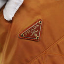PRADA Chain Shoulder Bag Nylon Orange Gold Auth bs31177-17