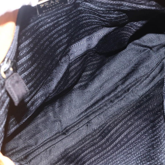 PRADA Chain Shoulder Bag Nylon Orange Gold Auth bs31177