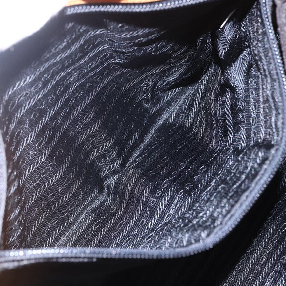 PRADA Chain Shoulder Bag Nylon Orange Gold Auth bs31177