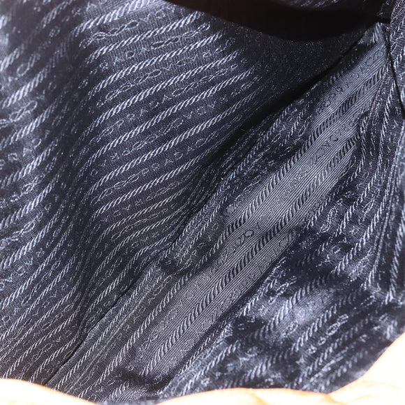 PRADA Chain Shoulder Bag Nylon Orange Gold Auth bs31177