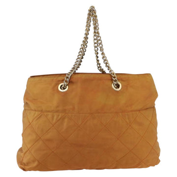PRADA Chain Shoulder Bag Nylon Orange Gold Auth bs31177 - 0