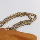 PRADA Chain Shoulder Bag Nylon Orange Gold Auth bs31177-8