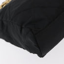 PRADA Chain Shoulder Bag Nylon Black Gold Auth bs31178-16