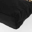 PRADA Chain Shoulder Bag Nylon Black Gold Auth bs31178-17