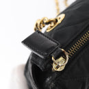 PRADA Chain Shoulder Bag Nylon Black Gold Auth bs31178-9