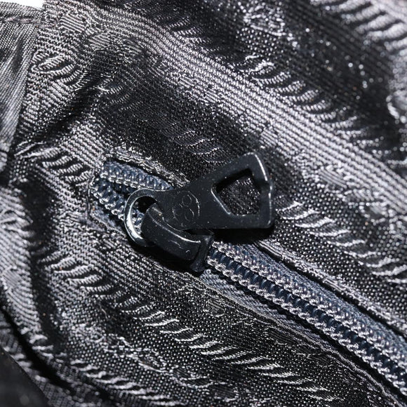 PRADA Chain Shoulder Bag Nylon Black Gold Auth bs31178