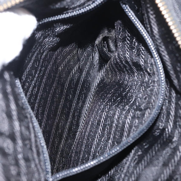 PRADA Chain Shoulder Bag Nylon Black Gold Auth bs31178