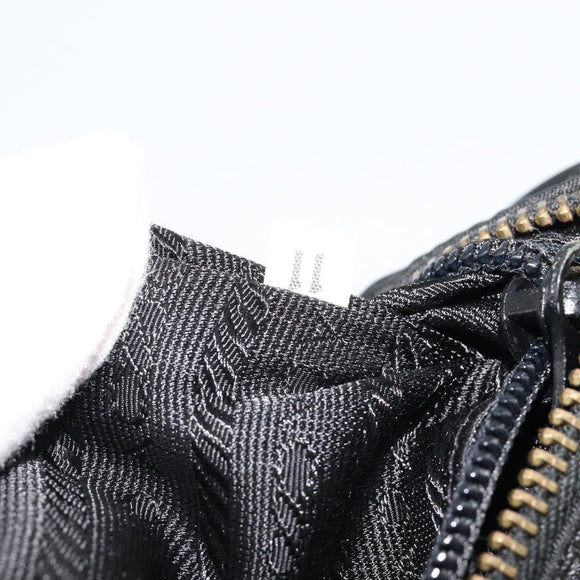PRADA Chain Shoulder Bag Nylon Black Gold Auth bs31178