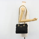 PRADA Chain Shoulder Bag Nylon Black Gold Auth bs31178-12