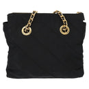 PRADA Chain Shoulder Bag Nylon Black Gold Auth bs31178-2