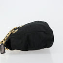 PRADA Chain Shoulder Bag Nylon Black Gold Auth bs31178-4