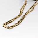 PRADA Chain Shoulder Bag Nylon Black Gold Auth bs31178-7
