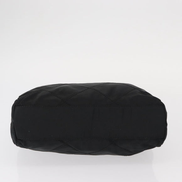 PRADA Chain Shoulder Bag Nylon Black Gold Auth bs31178