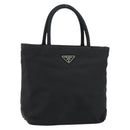 PRADA Hand Bag Nylon Black Silver Auth bs31179-1