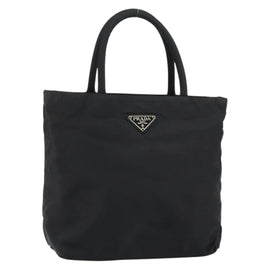PRADA Hand Bag Nylon Black Silver Auth bs31179