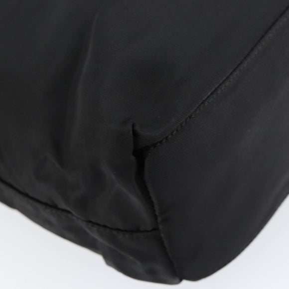 PRADA Hand Bag Nylon Black Silver Auth bs31179