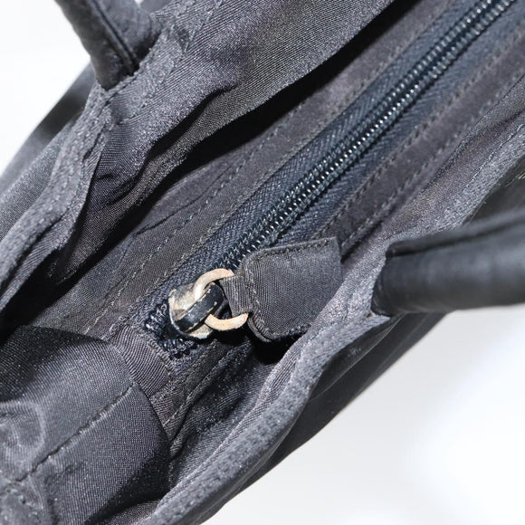 PRADA Hand Bag Nylon Black Silver Auth bs31179