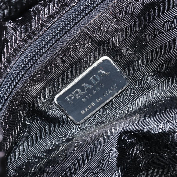 PRADA Hand Bag Nylon Black Silver Auth bs31179