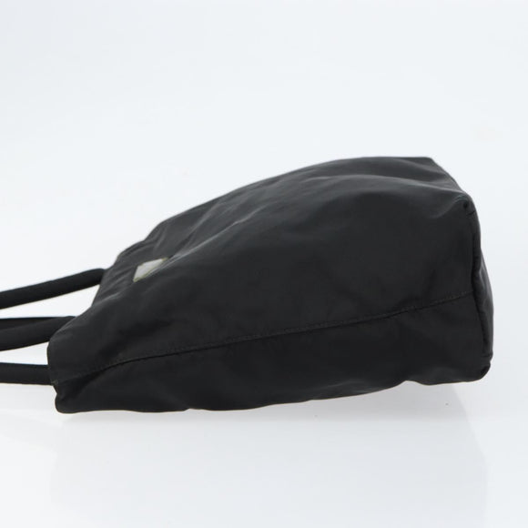 PRADA Hand Bag Nylon Black Silver Auth bs31179