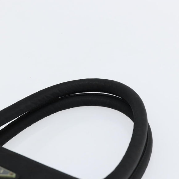 PRADA Hand Bag Nylon Black Silver Auth bs31179