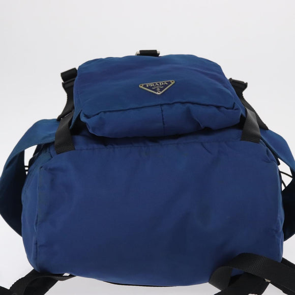 PRADA Backpack Nylon Blue Silver Auth bs31181