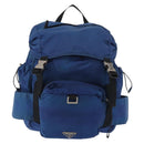 PRADA Backpack Nylon Blue Silver Auth bs31181-13