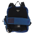 PRADA Backpack Nylon Blue Silver Auth bs31181-2