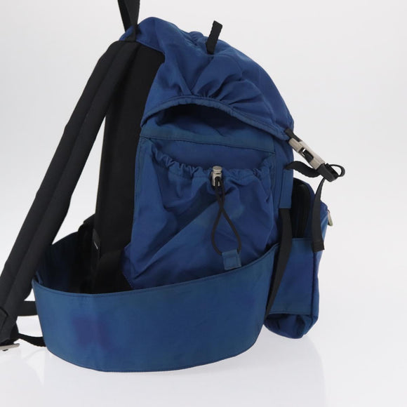 PRADA Backpack Nylon Blue Silver Auth bs31181