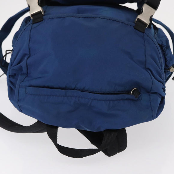 PRADA Backpack Nylon Blue Silver Auth bs31181