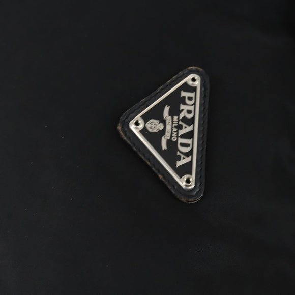 PRADA Tote Bag Nylon Black Silver Auth bs31182