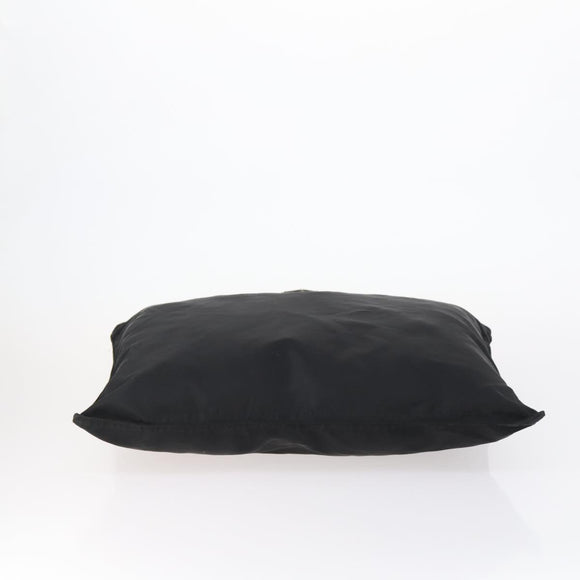 PRADA Tote Bag Nylon Black Silver Auth bs31182