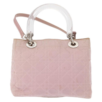 Christian Dior Canage Hand Bag Nylon 2way Pink Silver Auth bs31183 - 0