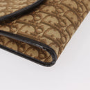 Christian Dior Trotter Canvas Chain Shoulder Bag Brown Gold Auth bs31184-10