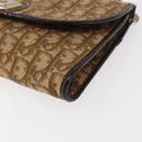 Christian Dior Trotter Canvas Chain Shoulder Bag Brown Gold Auth bs31184-11