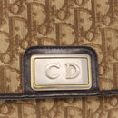Christian Dior Trotter Canvas Chain Shoulder Bag Brown Gold Auth bs31184-14