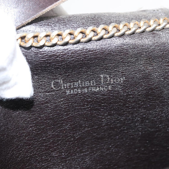 Christian Dior Trotter Canvas Chain Shoulder Bag Brown Gold Auth bs31184