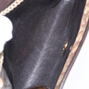 Christian Dior Trotter Canvas Chain Shoulder Bag Brown Gold Auth bs31184-17