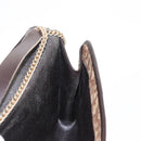Christian Dior Trotter Canvas Chain Shoulder Bag Brown Gold Auth bs31184-18