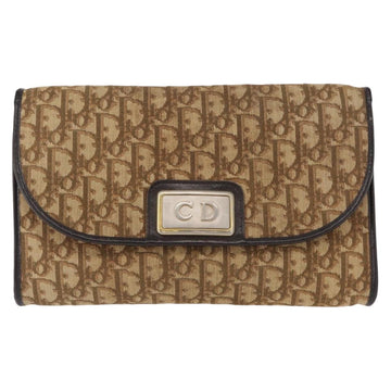 Christian Dior Trotter Canvas Chain Shoulder Bag Brown Gold Auth bs31184 - 0