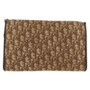 Christian Dior Trotter Canvas Chain Shoulder Bag Brown Gold Auth bs31184-3