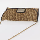 Christian Dior Trotter Canvas Chain Shoulder Bag Brown Gold Auth bs31184-6