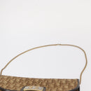 Christian Dior Trotter Canvas Chain Shoulder Bag Brown Gold Auth bs31184-8