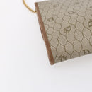 Christian Dior Honeycomb Canvas Chain Shoulder Bag PVC Beige Gold Auth bs31185-16