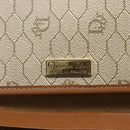 Christian Dior Honeycomb Canvas Chain Shoulder Bag PVC Beige Gold Auth bs31185-10