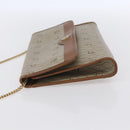 Christian Dior Honeycomb Canvas Chain Shoulder Bag PVC Beige Gold Auth bs31185-3