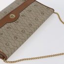 Christian Dior Honeycomb Canvas Chain Shoulder Bag PVC Beige Gold Auth bs31185-6