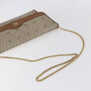 Christian Dior Honeycomb Canvas Chain Shoulder Bag PVC Beige Gold Auth bs31185-7
