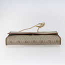 Christian Dior Honeycomb Canvas Chain Shoulder Bag PVC Beige Gold Auth bs31185-5